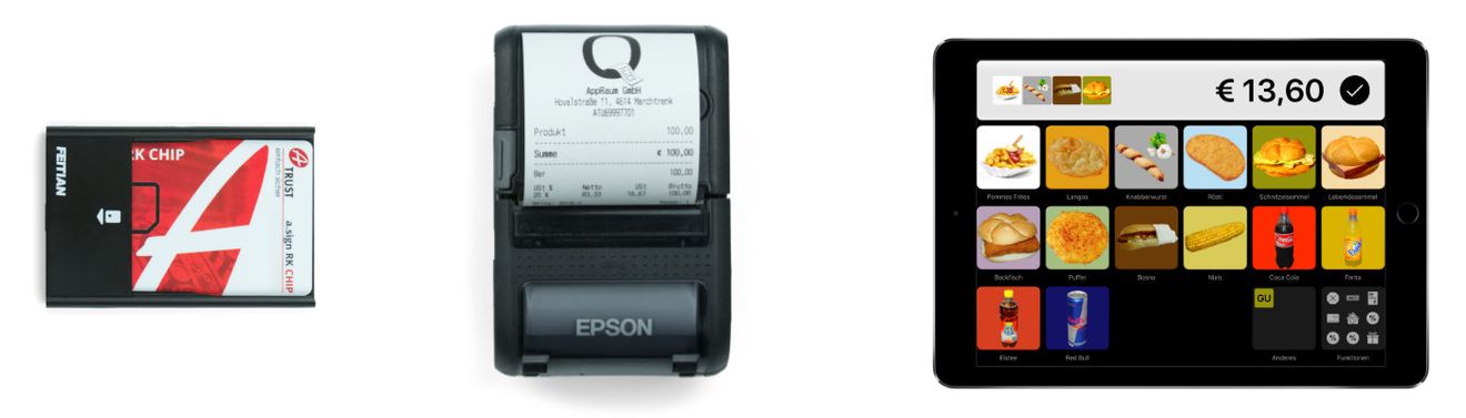 Signatureinheit, Drucker und iPad