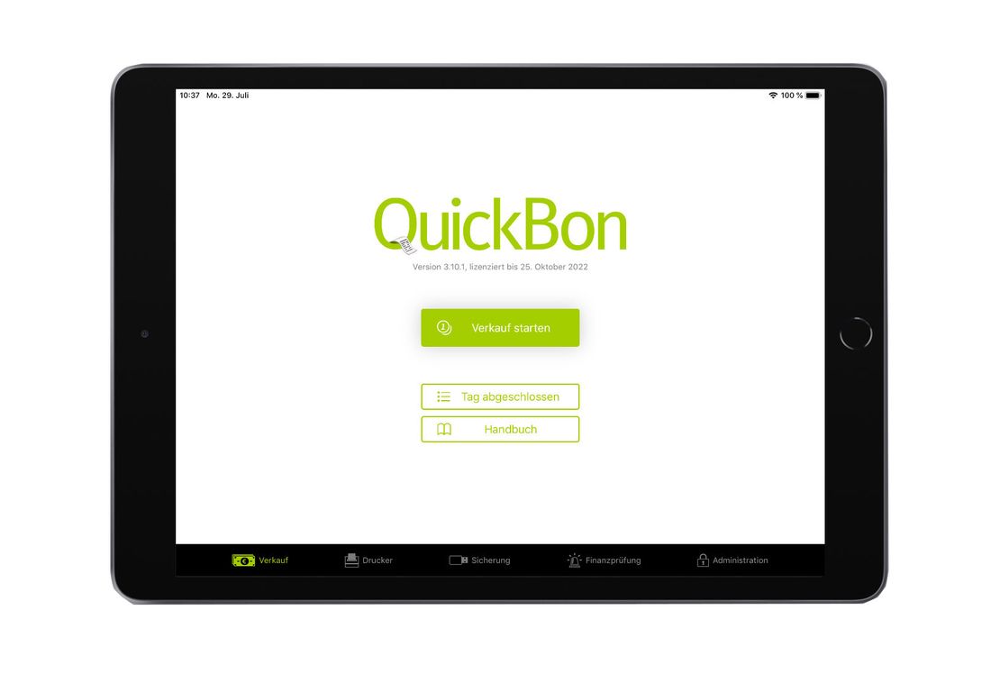 iPad 7. Generation mit QuickBon Screen