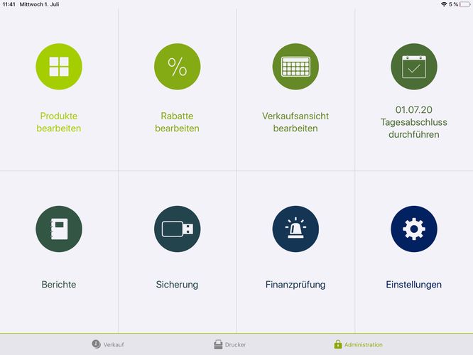 Einstellungen der QuickBon Kassensoftware