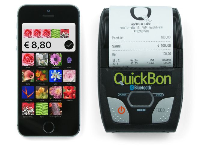 QuickBon iPhone Kassensystem einer Floristin