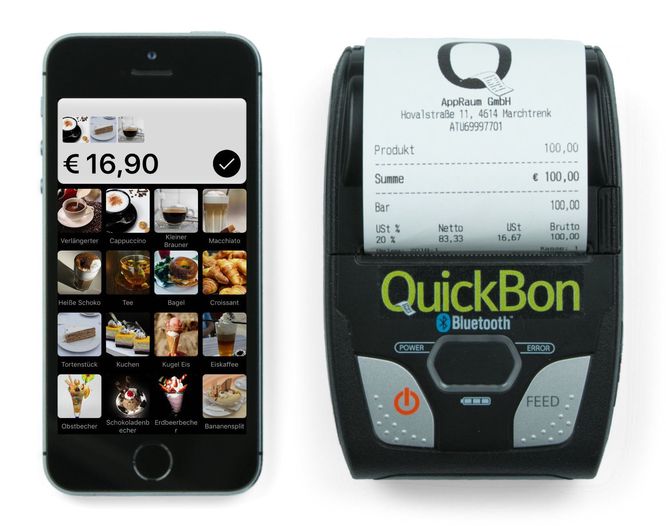 QuickBon iPhone Kassensystem für Kaffeehäuser