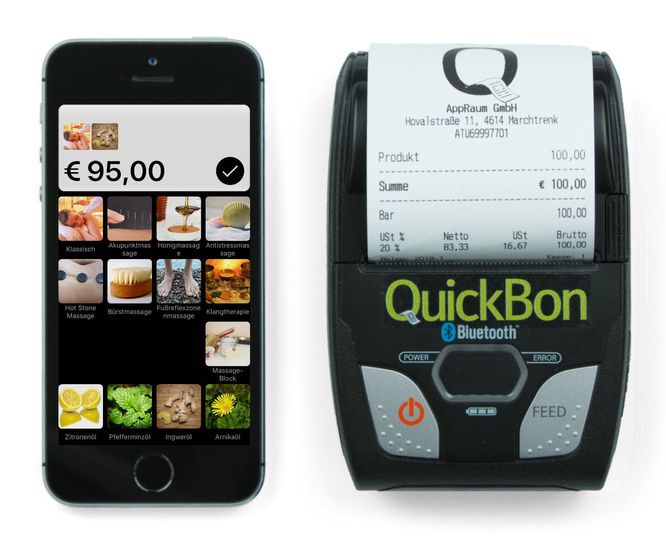 QuickBon iPhone Kassensystem für Masseure