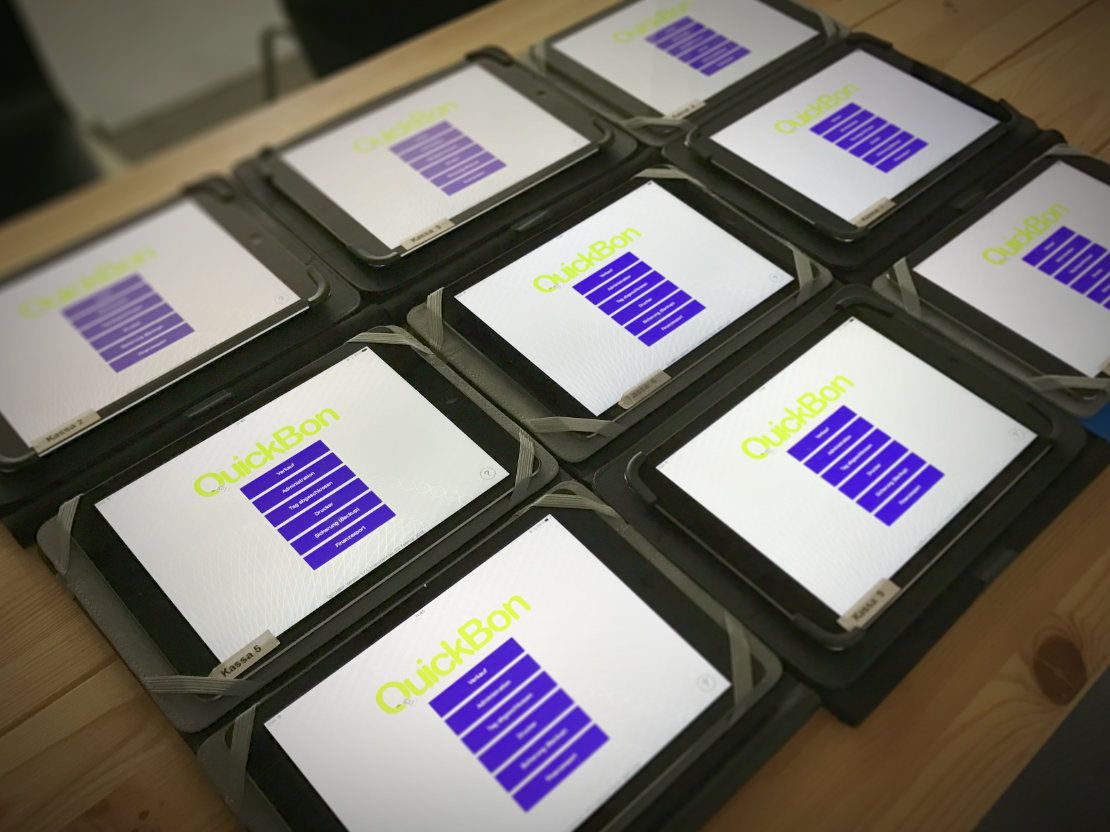 QuickBon Kassensystem im winterlichen Außeneinsatz