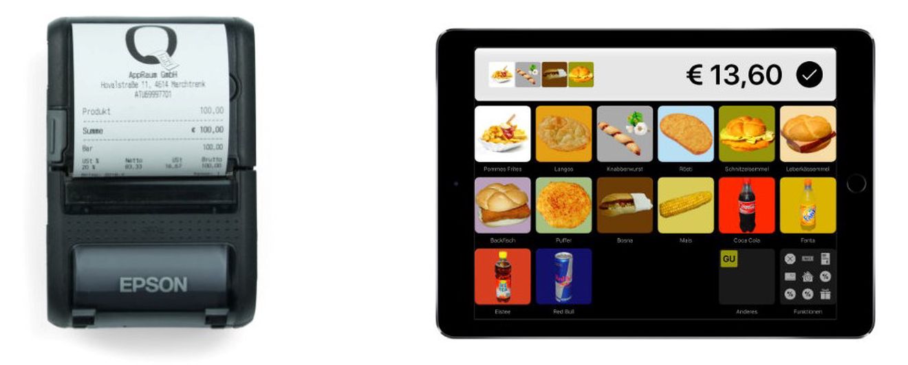 Signatureinheit, Drucker und iPad