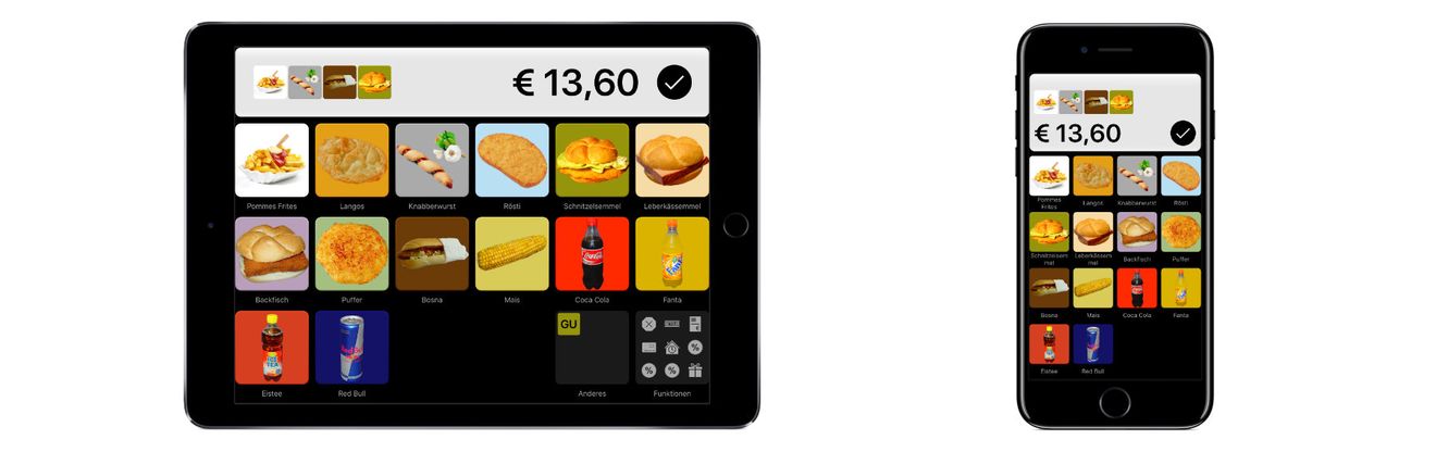 Bild einer QuickBon Kasse eines Imbissladens