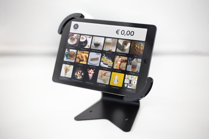 QuickBon mit iPad-Halterung verschließbar