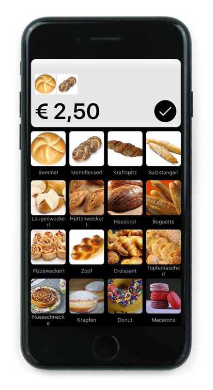 QuickBon iPhone Kassensystem eines Bäckers